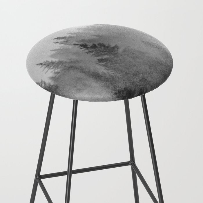 Black and White Forest Abstract Stool Gallery Image 2
