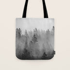 Black and White Forest Abstract Tote Bag Gallery Image 1