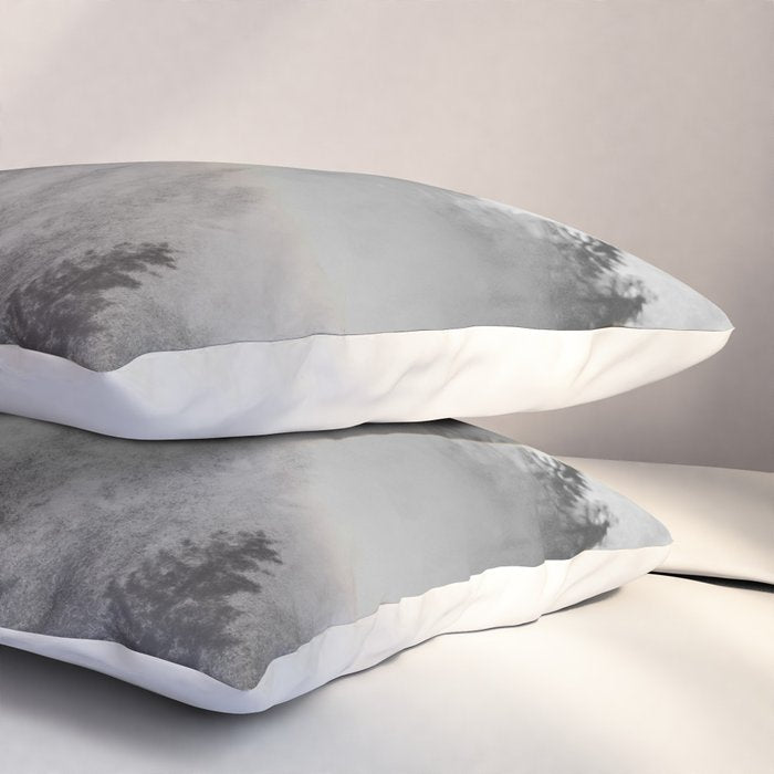 Black and White Forest Abstract Pillow Sham Gallery Image 3