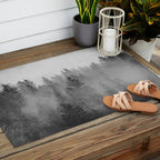 Black and White Forest Abstract Outdoor Rug Gallery Image 2