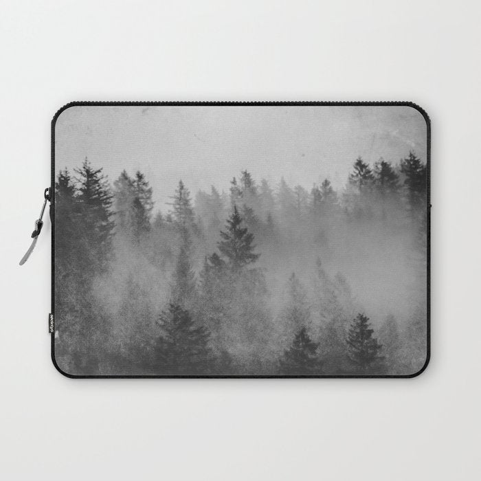 Black and White Forest Abstract Laptop Sleeve Gallery Image 1
