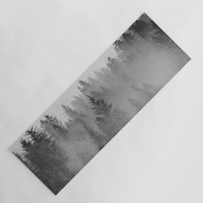 Black and White Forest Abstract Yoga Mat Gallery Image 1