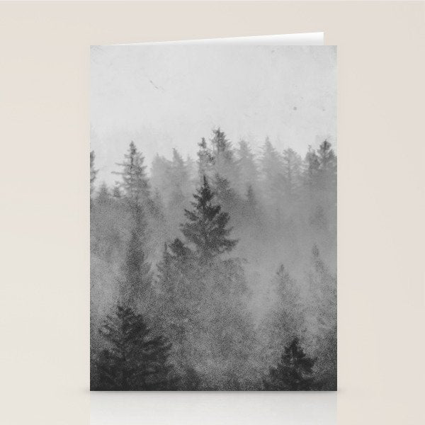 Black and White Forest Abstract Stationery Card Gallery Image 1