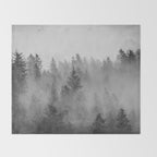 Black and White Forest Abstract Throw Blanket Gallery Image 2