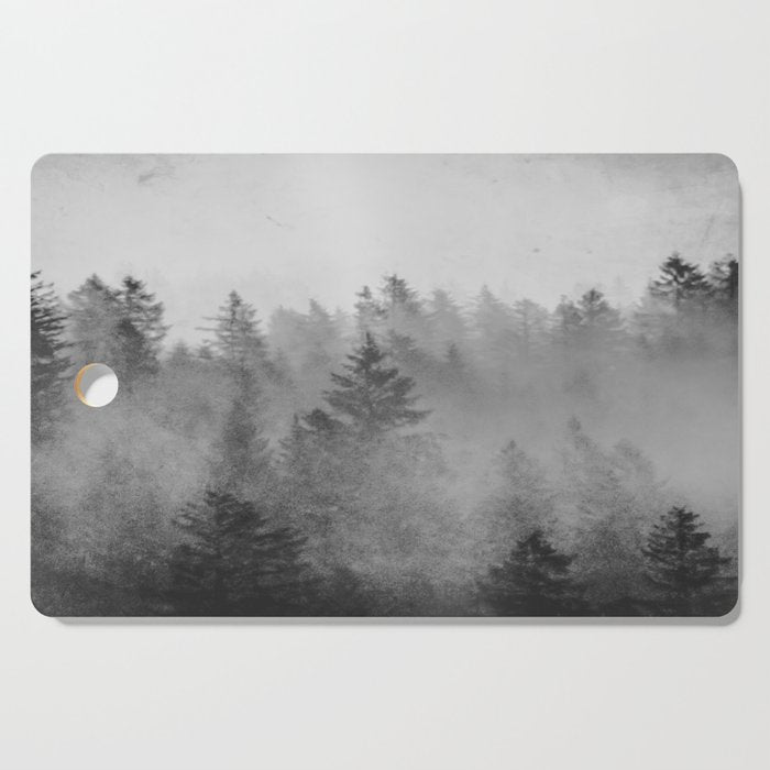 Black and White Forest Abstract Cutting Board Gallery Image 1
