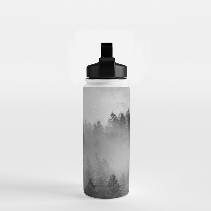 Black and White Forest Abstract Water Bottle Gallery Image 2
