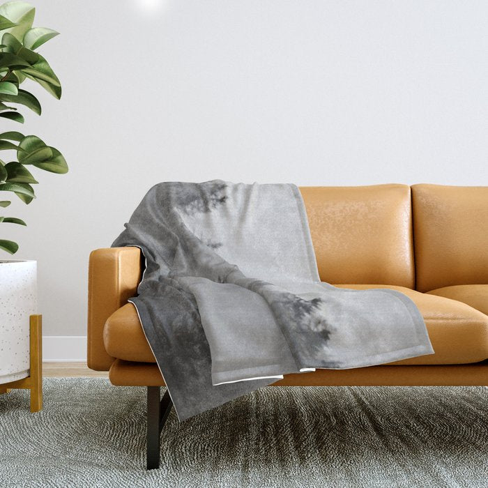 Black and White Forest Abstract Throw Blanket Gallery Image 1