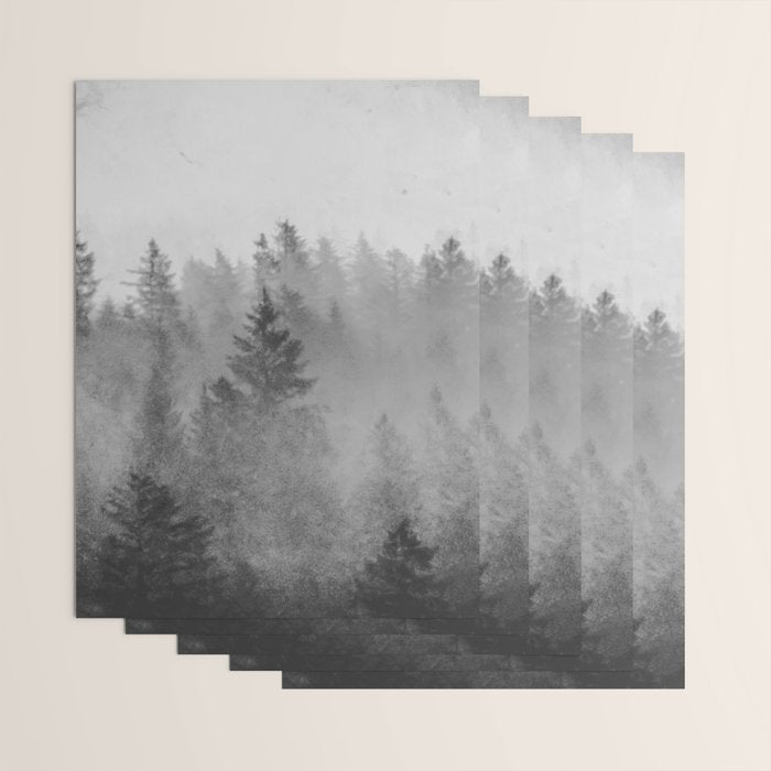 Black and White Forest Abstract Wrapping Paper Gallery Image 3