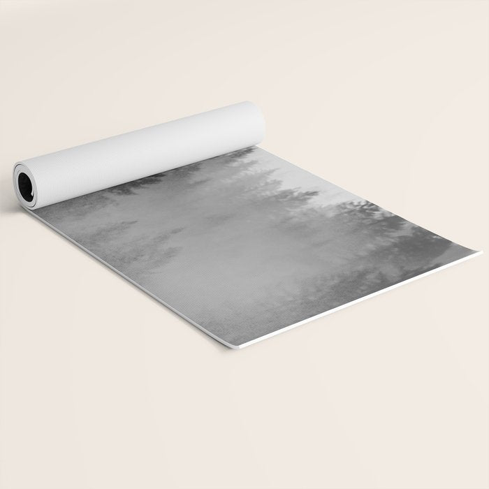 Black and White Forest Abstract Yoga Mat Gallery Image 2