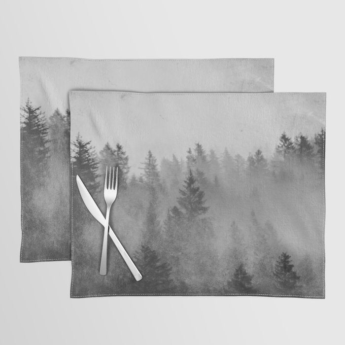 Black and White Forest Abstract Placemat Gallery Image 1