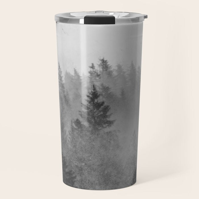 Black and White Forest Abstract Travel Mug Gallery Image 1