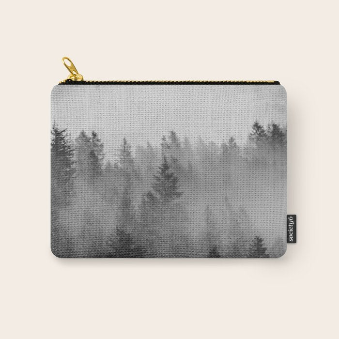 Black and White Forest Abstract Carry All Pouch Gallery Image 1