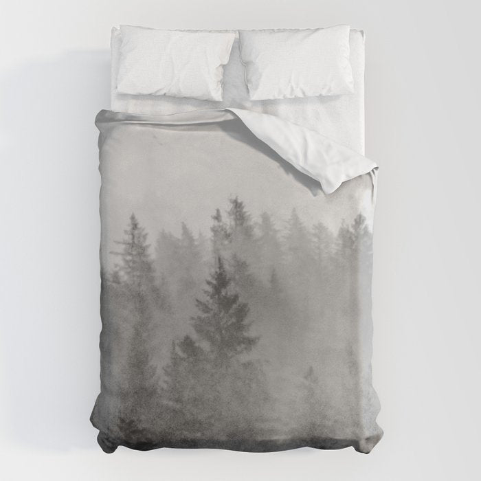 Black and White Forest Abstract Duvet Cover Gallery Image 6