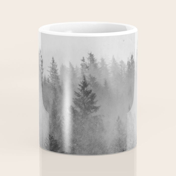 Black and White Forest Abstract Coffee Mug Gallery Image 4