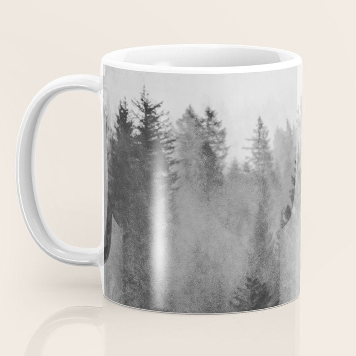 Black and White Forest Abstract Coffee Mug Gallery Image 3