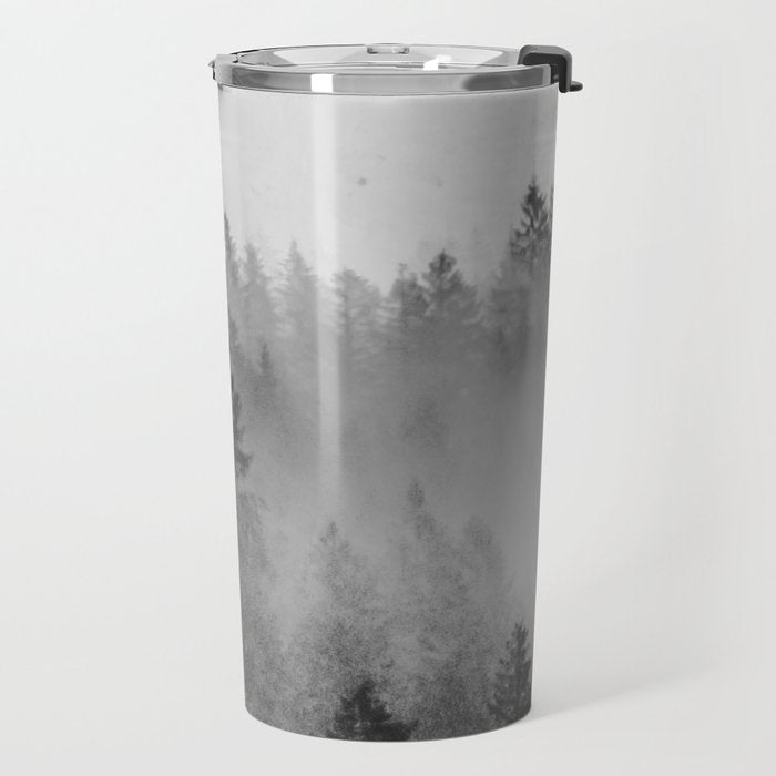 Black and White Forest Abstract Travel Mug Gallery Image 2