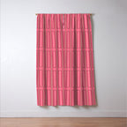 Eclectic Geometric Geo Box Striped Pattern in Bold Pink Brown Cream Window Curtain Gallery Image 3