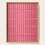 Eclectic Geometric Geo Box Striped Pattern in Bold Pink Brown Cream Serving Tray Gallery Image 1