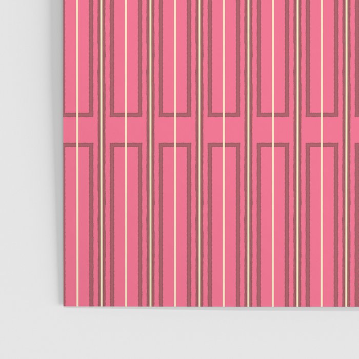 Eclectic Geometric Geo Box Striped Pattern in Bold Pink Brown Cream Poster Gallery Image 3