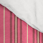 Eclectic Geometric Geo Box Striped Pattern in Bold Pink Brown Cream Comforter Gallery Image 4