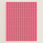 Eclectic Geometric Geo Box Striped Pattern in Bold Pink Brown Cream Jigsaw Puzzle Gallery Image 1