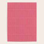 Eclectic Geometric Geo Box Striped Pattern in Bold Pink Brown Cream Poster Gallery Image 4