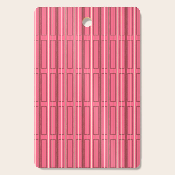 Eclectic Geometric Geo Box Striped Pattern in Bold Pink Brown Cream Cutting Board Gallery Image 1