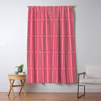 Eclectic Geometric Geo Box Striped Pattern in Bold Pink Brown Cream Window Curtain Gallery Image 5