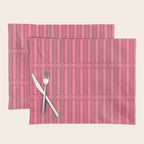 Eclectic Geometric Geo Box Striped Pattern in Bold Pink Brown Cream Placemat Gallery Image 1