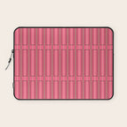 Eclectic Geometric Geo Box Striped Pattern in Bold Pink Brown Cream Laptop Sleeve Gallery Image 1