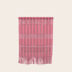 Eclectic Geometric Geo Box Striped Pattern in Bold Pink Brown Cream Wall Hanging Gallery Image 1