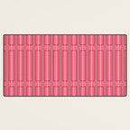 Eclectic Geometric Geo Box Striped Pattern in Bold Pink Brown Cream Desk Mat Gallery Image 3