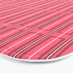 Eclectic Geometric Geo Box Striped Pattern in Bold Pink Brown Cream Bath Mat Gallery Image 3