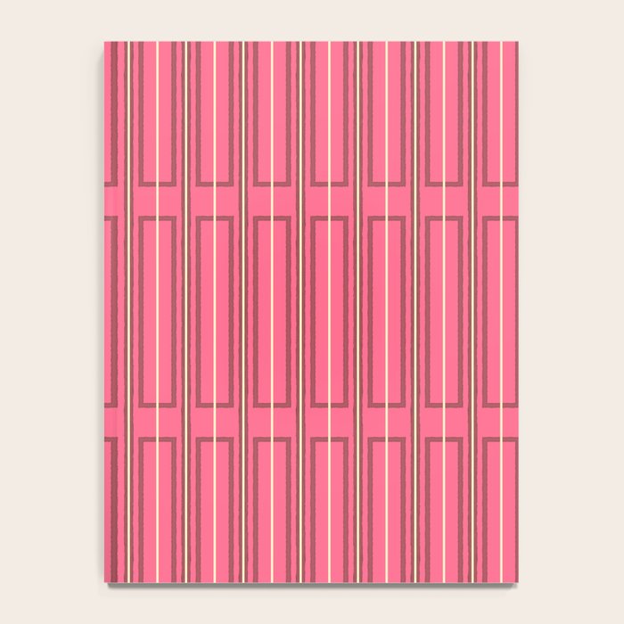 Eclectic Geometric Geo Box Striped Pattern in Bold Pink Brown Cream Notebook Gallery Image 4