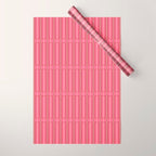Eclectic Geometric Geo Box Striped Pattern in Bold Pink Brown Cream Wrapping Paper Gallery Image 1