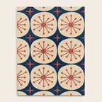 Retro Mid Century Modern Atomic Dots and Stars Pattern in Mid Mod Orange Beige Navy Blue Notebook Gallery Image 4
