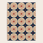 Retro Mid Century Modern Atomic Dots and Stars Pattern in Mid Mod Orange Beige Navy Blue Poster Gallery Image 4