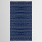 Blue Indigo Jeans Color, Bohemian Oriental Traditional Moroccan Fabric Style Tablecloth Gallery Image 2