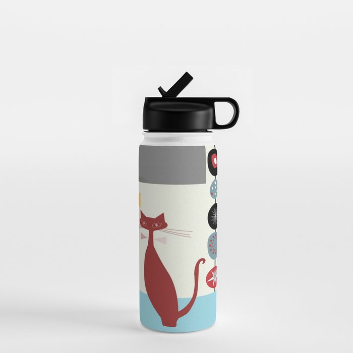 Mid-Century Modern Art Cats Water Bottle Gallery Image 1