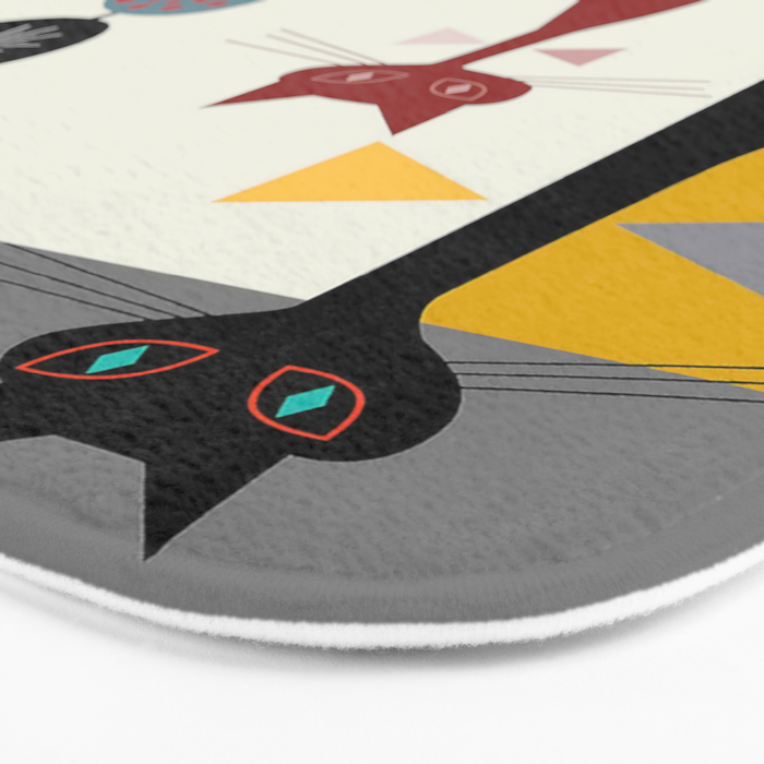 Mid-Century Modern Art Cats Bath Mat Gallery Image 3