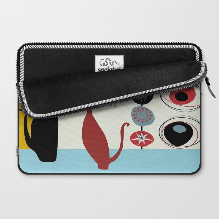Mid-Century Modern Art Cats Laptop Sleeve Gallery Image 2