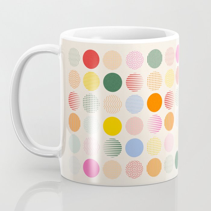 Retro Geometric Circles: Peach Bauhaus Edition Coffee Mug Gallery Image 3