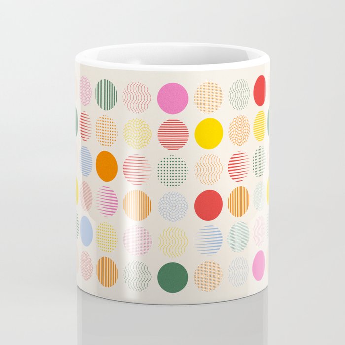Retro Geometric Circles: Peach Bauhaus Edition Coffee Mug Gallery Image 4