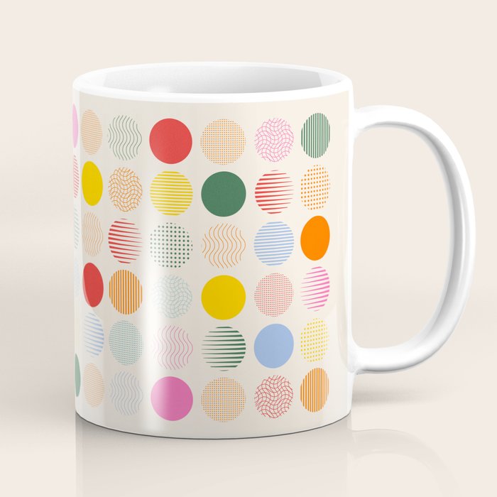 Retro Geometric Circles: Peach Bauhaus Edition Coffee Mug Gallery Image 1