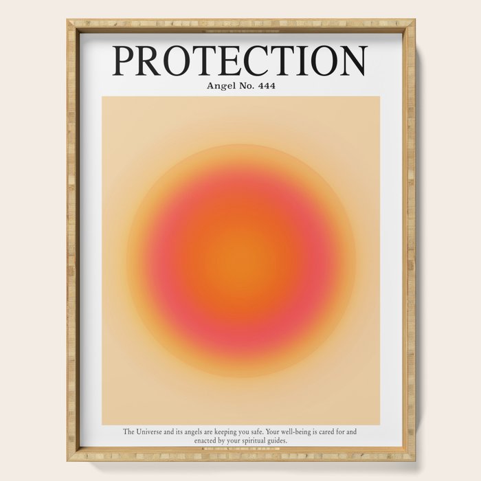 Gradient Angel Numbers: Angel Number 444 - Protection Serving Tray Gallery Image 1