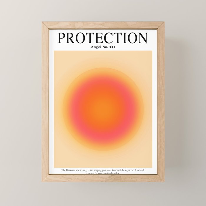 Gradient Angel Numbers: Angel Number 444 - Protection Mini Art Print Gallery Image 1