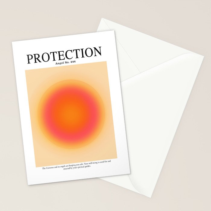 Gradient Angel Numbers: Angel Number 444 - Protection Stationery Card Gallery Image 2