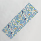 Birds in branches chalky blue Yoga Mat Gallery Image 1