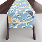Birds in branches chalky blue Table Runner Gallery Image 1
