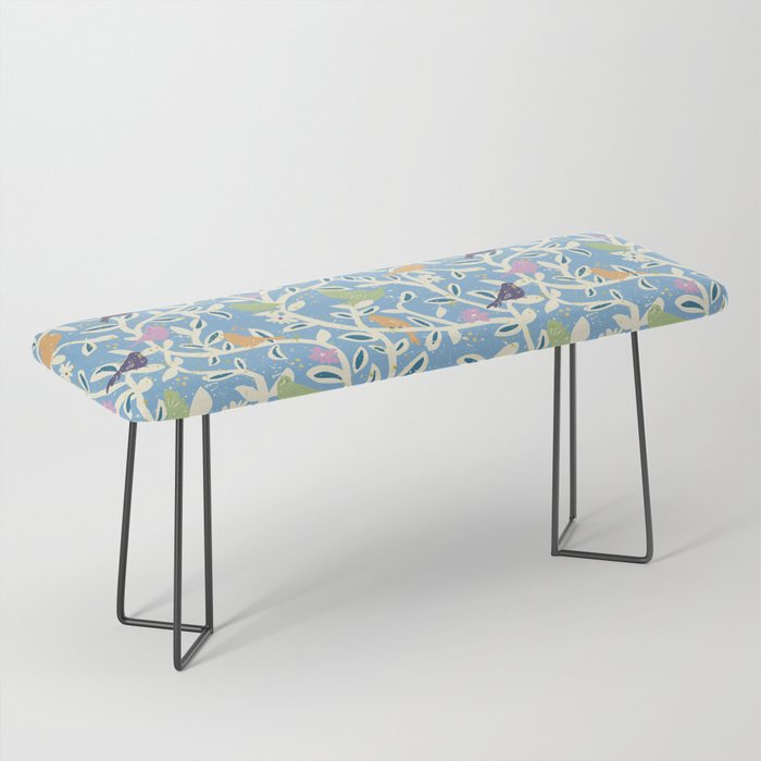 Birds in branches chalky blue Bench Gallery Image 1